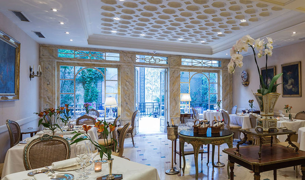 Detalle del comedor de El Jardín de Orfila